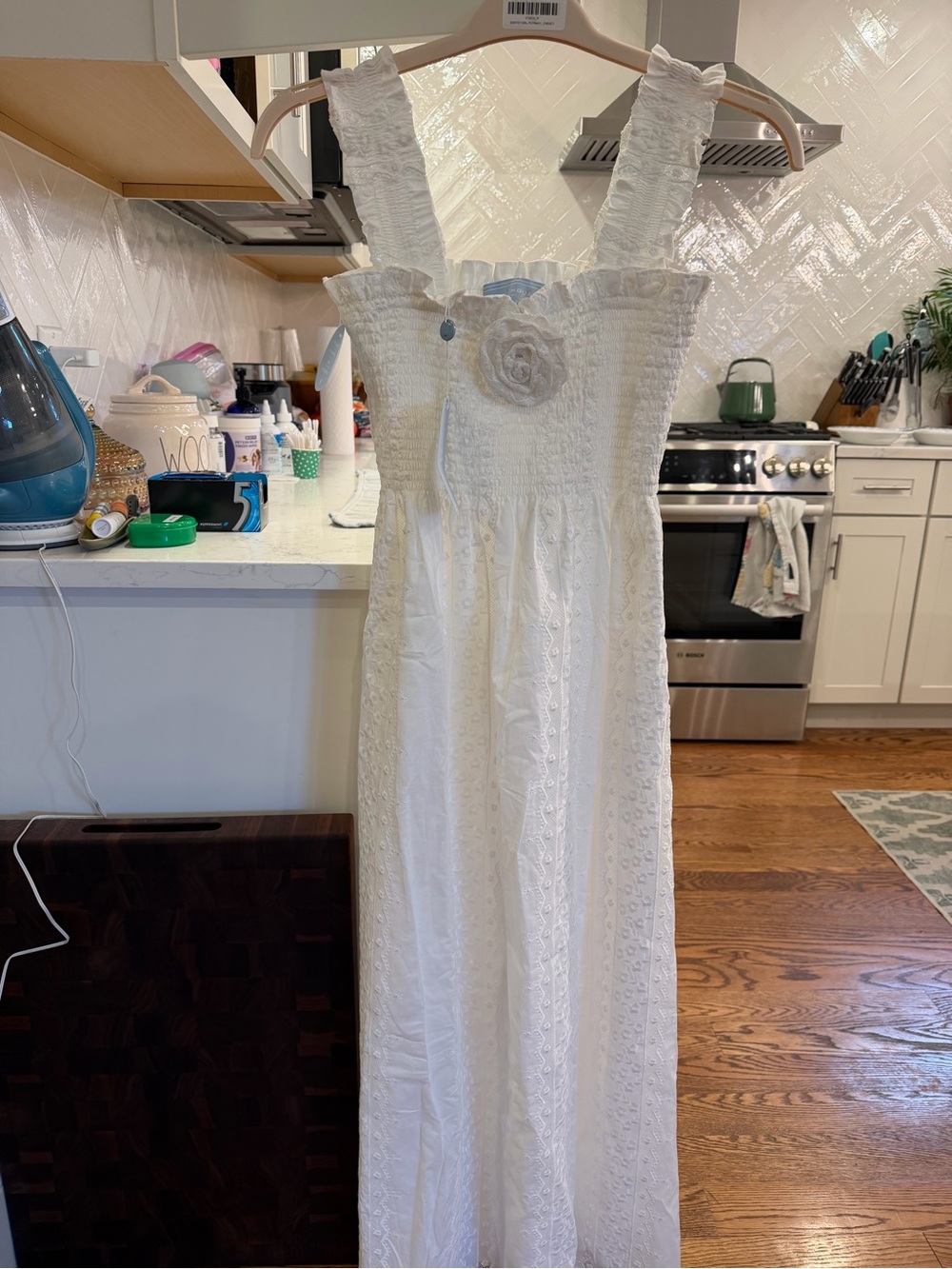 Hill House White Lace Maxi Dress with Floral Detail - Picture 3 of 5